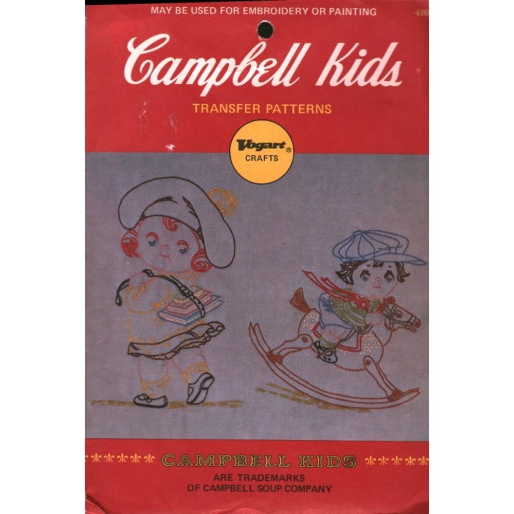 Vintage Vogart Crafts Campbell Kids Transfer Patterns 4106 Embroidery Painting